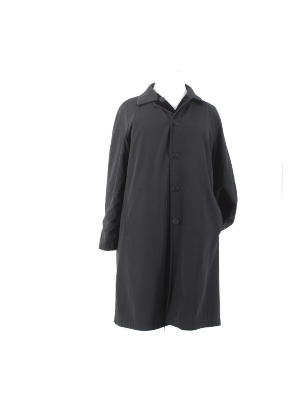 J Jill Coat Sz L Black Velour Button Pocket Collared Cotton Nylon Polyester Coat - Picture 9 of 16